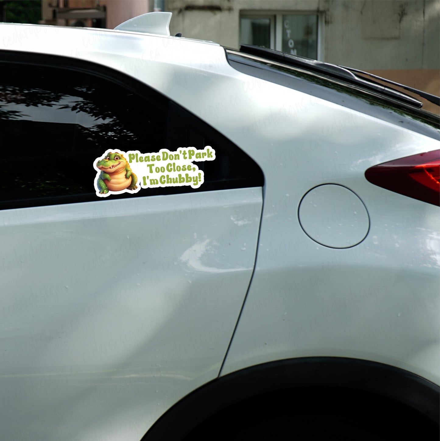 Please Don't Park Too Close, I'm Chubby Sticker - Premium Vinyl Decal - Weatherproof & Easy to Apply