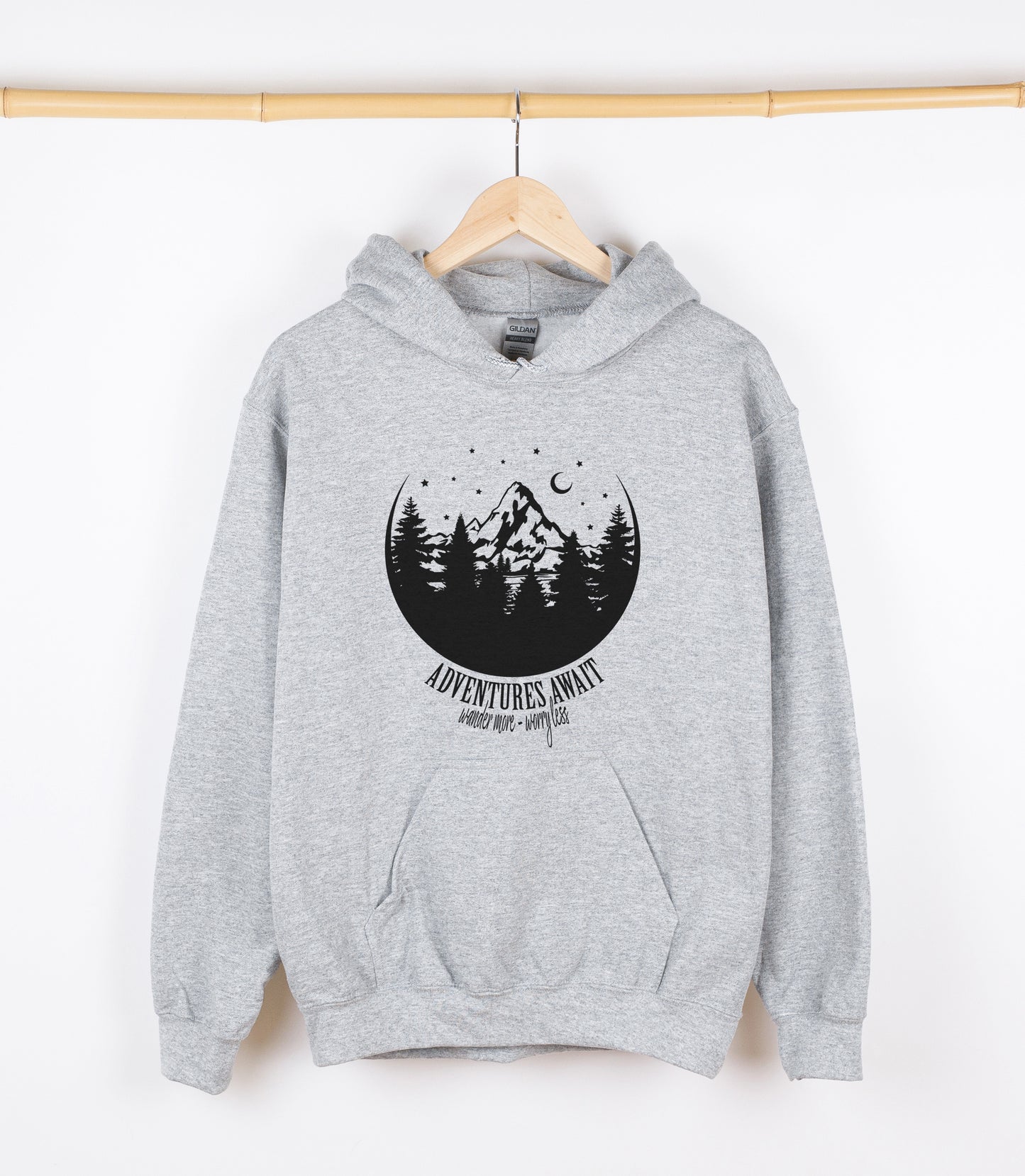 ADVENTURES AWAIT Sweatshirt, Crewdie, Hoodie, Full Zip-Up Hoodie