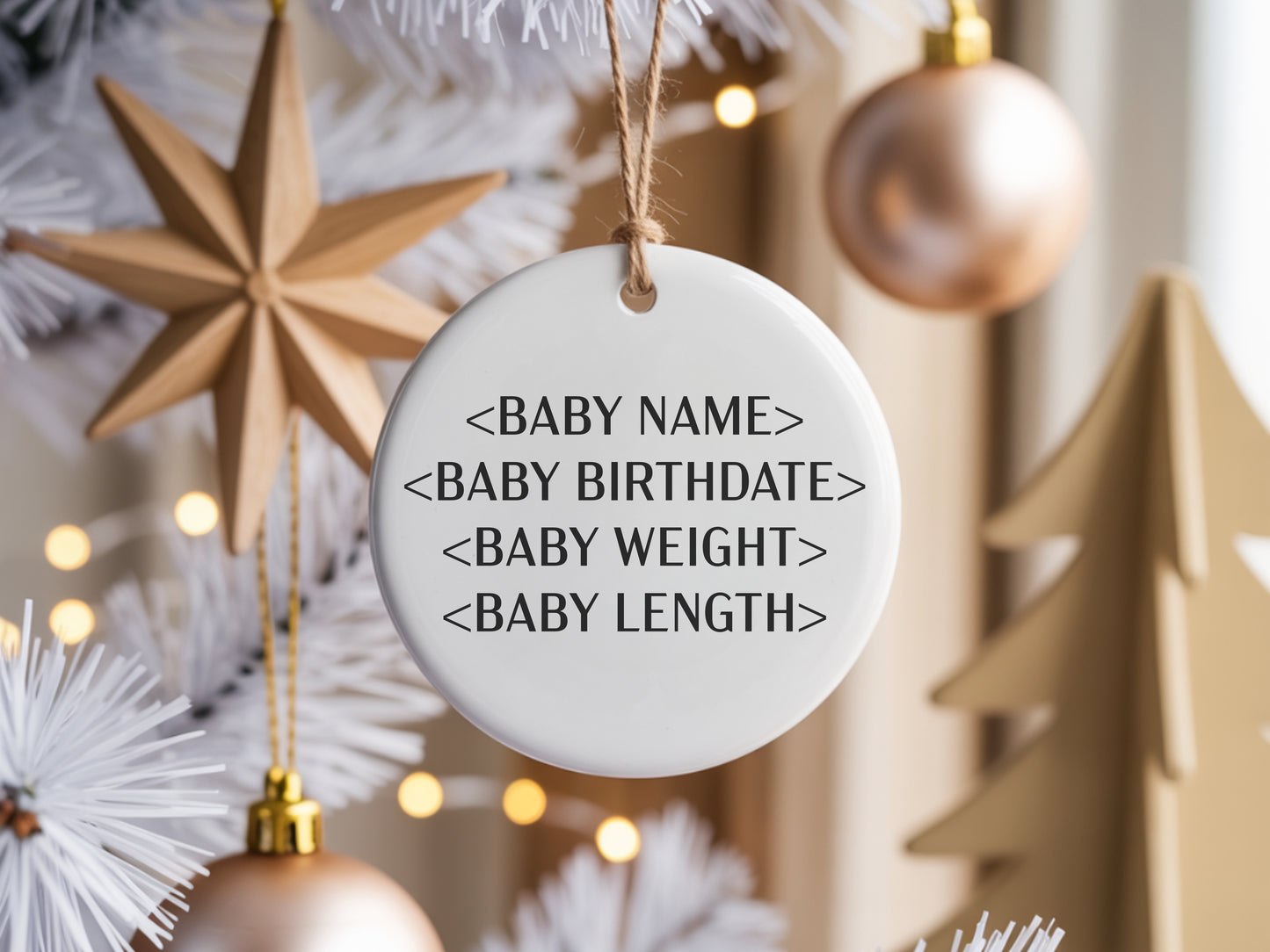 Baby's First Christmas Ceramic Round Ornament