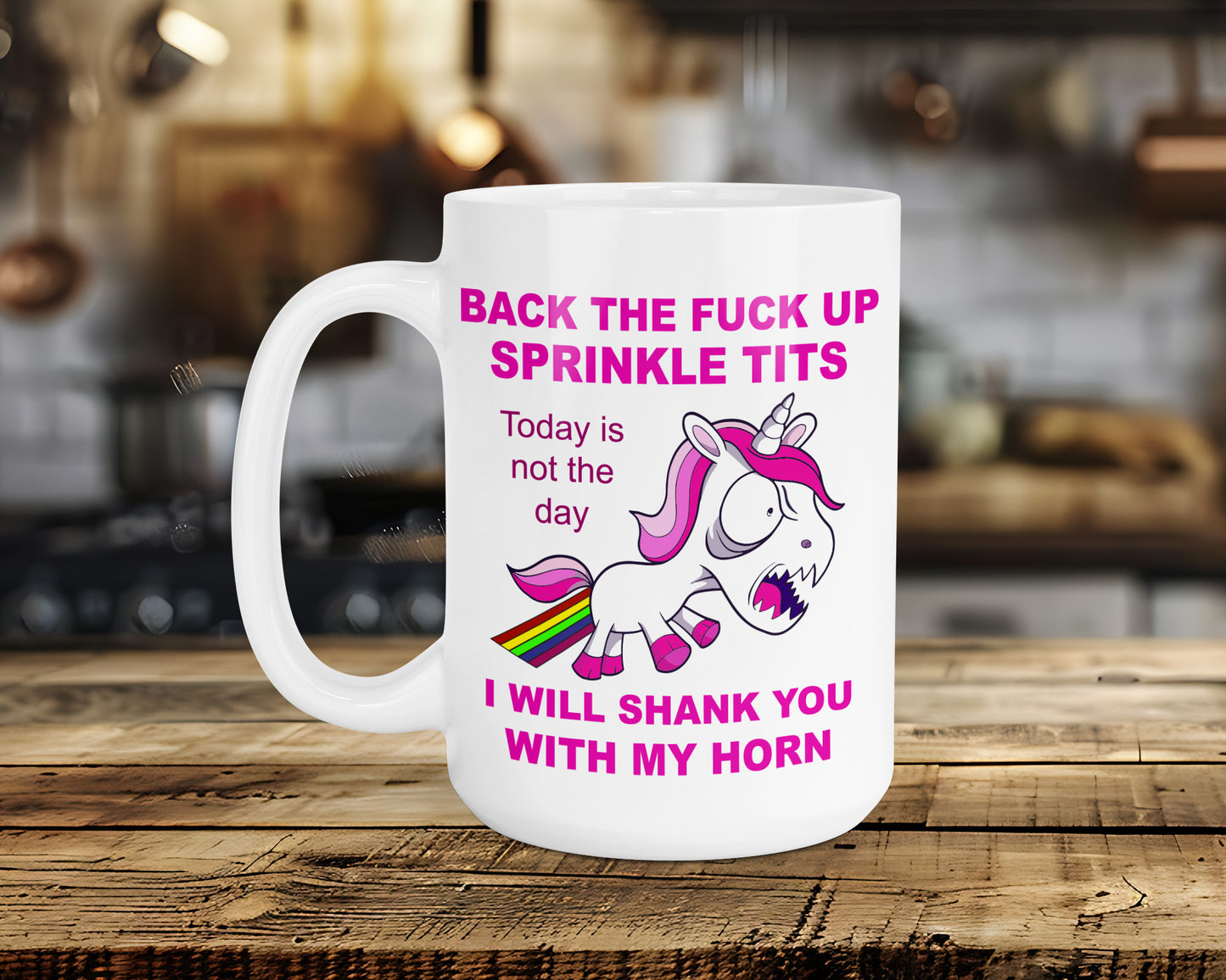 BACK THE FUCK UP SPRINKLE TITS Classic Ceramic Mug