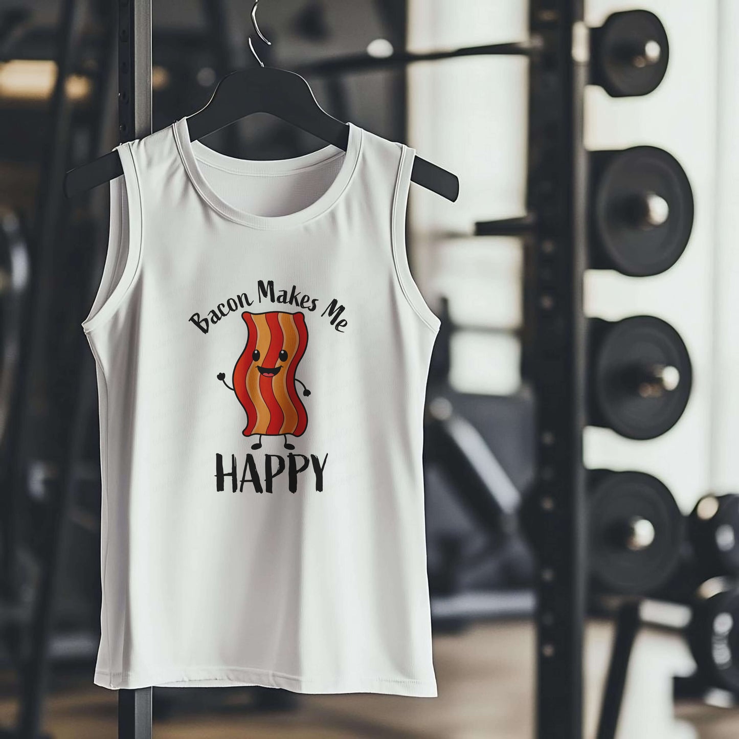 Bacon Makes Me HAPPY Premium Adult Tank – Lightweight & Versatile