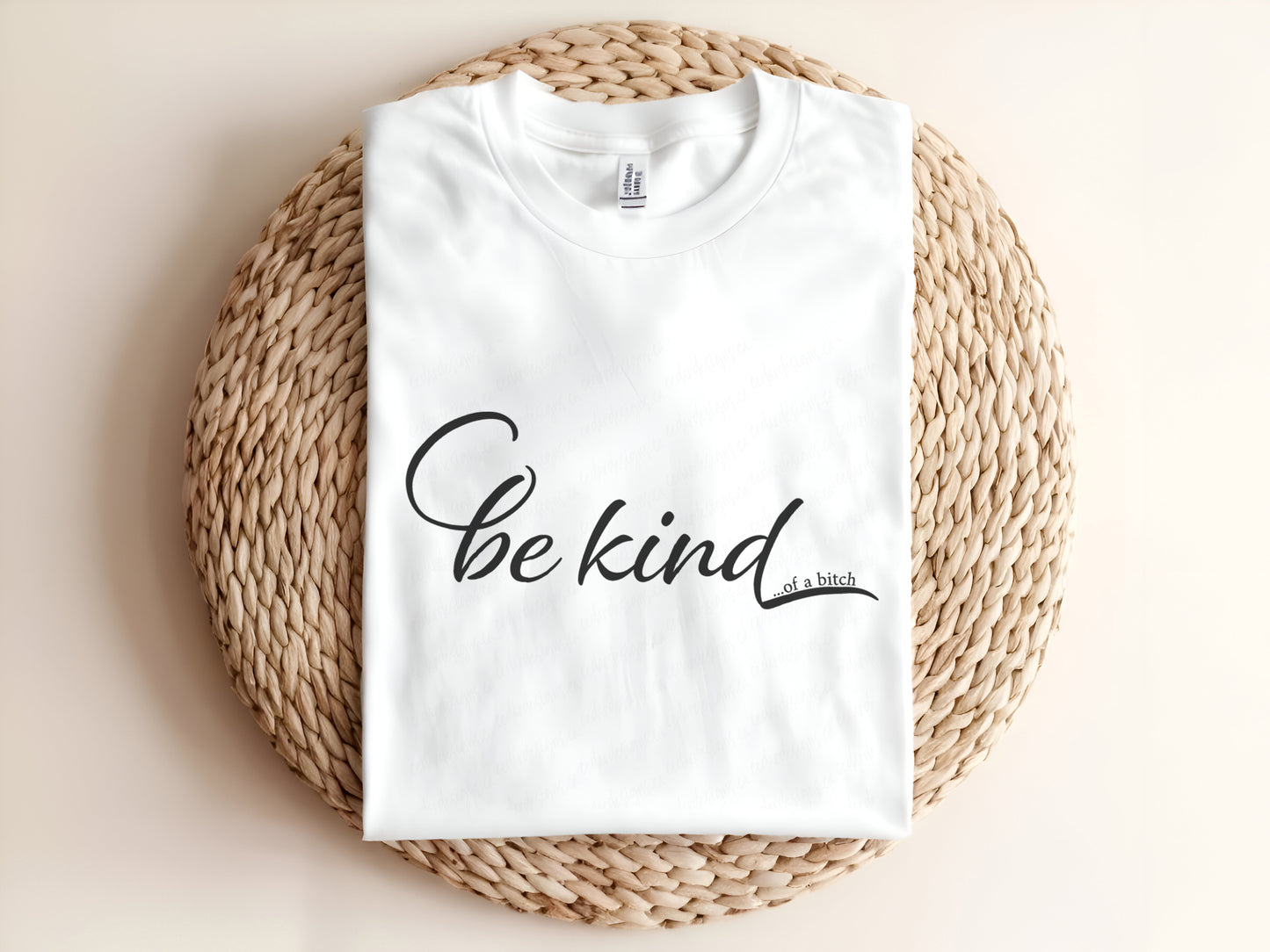 Adult graphic t-shirt featuring “Be Kind…of a Bitch” slogan, funny unisex tee with sarcastic humor for casual wear.