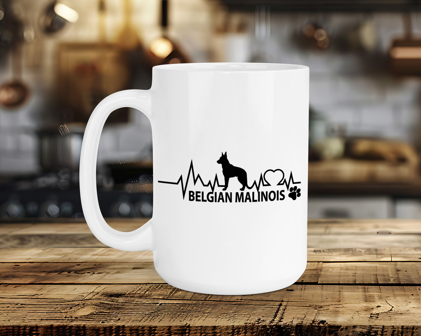 Belgian Malinois Heartbeat Classic Ceramic Mug