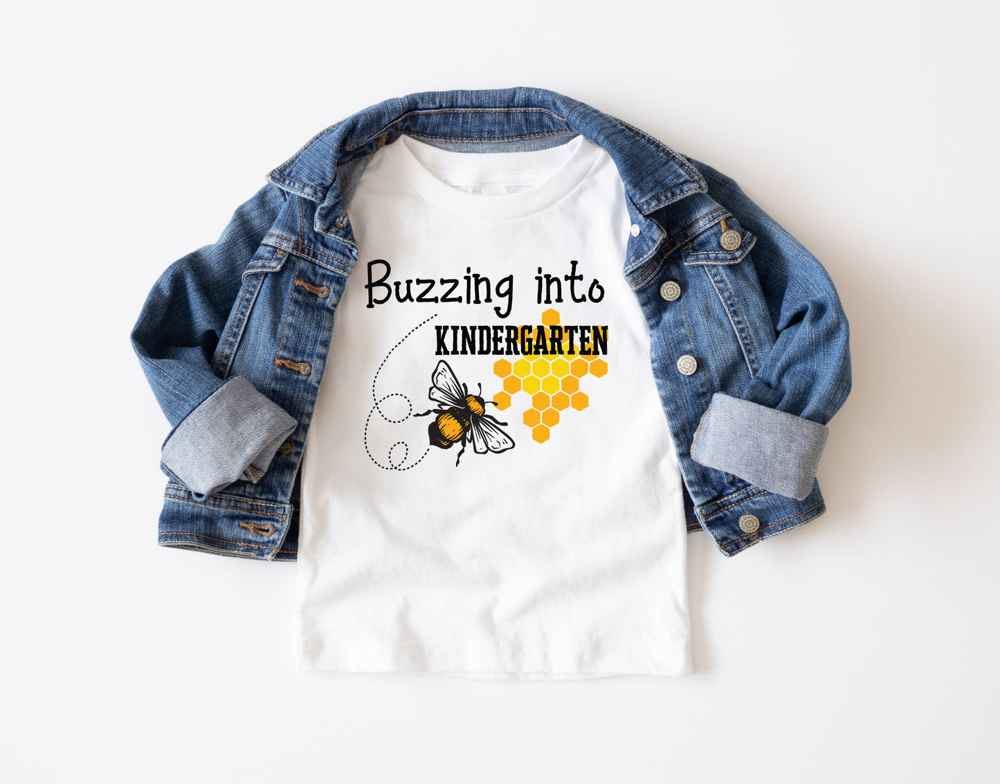 Buzzing into Kindergarten Trendy Youth T-Shirt , Custom Graphic Tee for Kids, Soft & Stylish