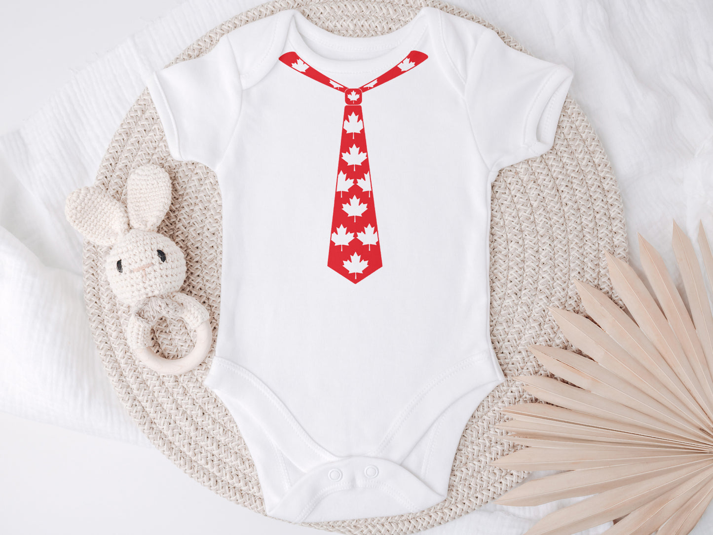 Canada Day Tie, Baby Onesie – Personalized Newborn Outfit, Gender Neutral, Baby Gift Idea