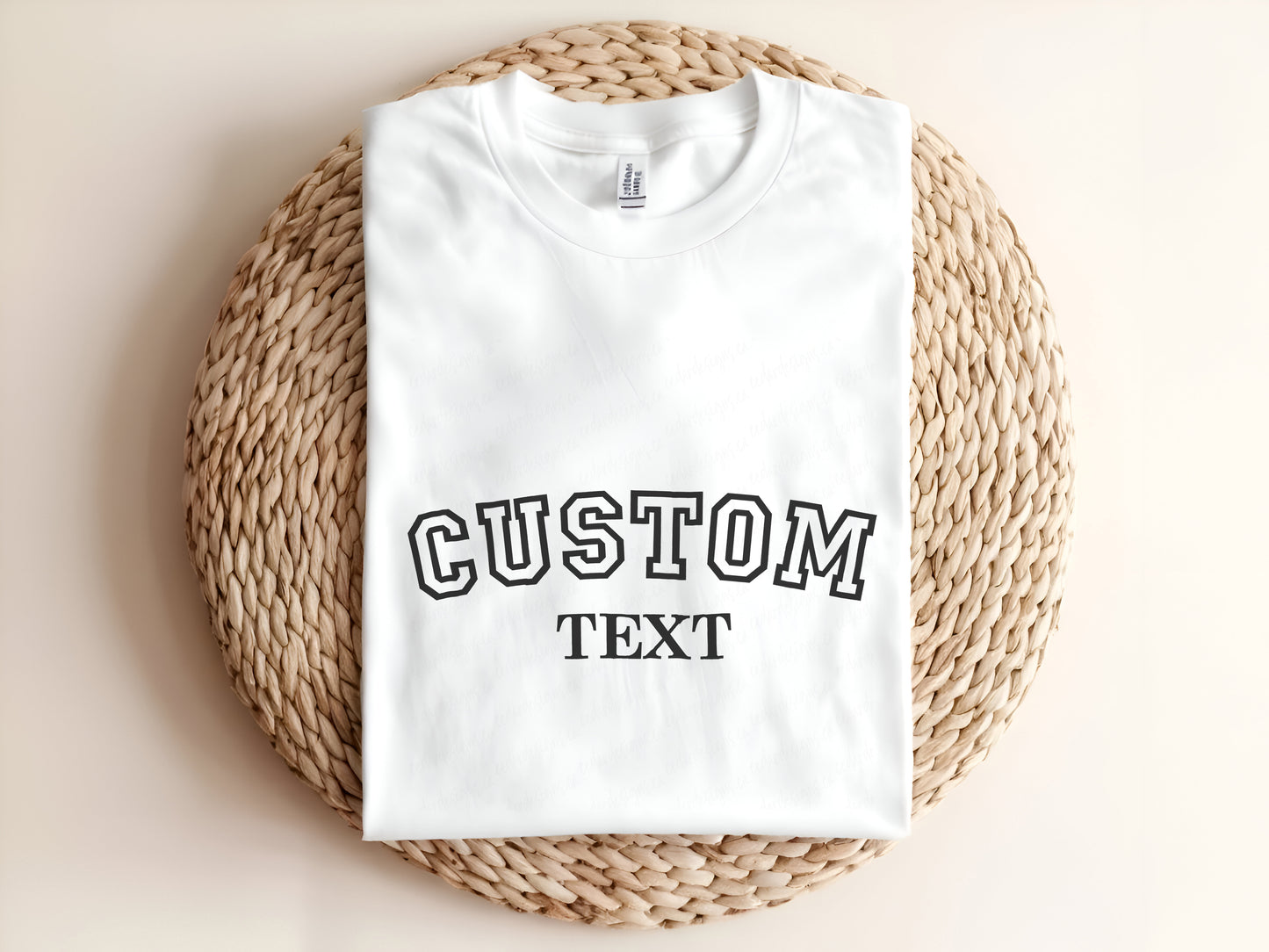 Custom text adult graphic t-shirt, personalized unisex tee for names, quotes, or messages.