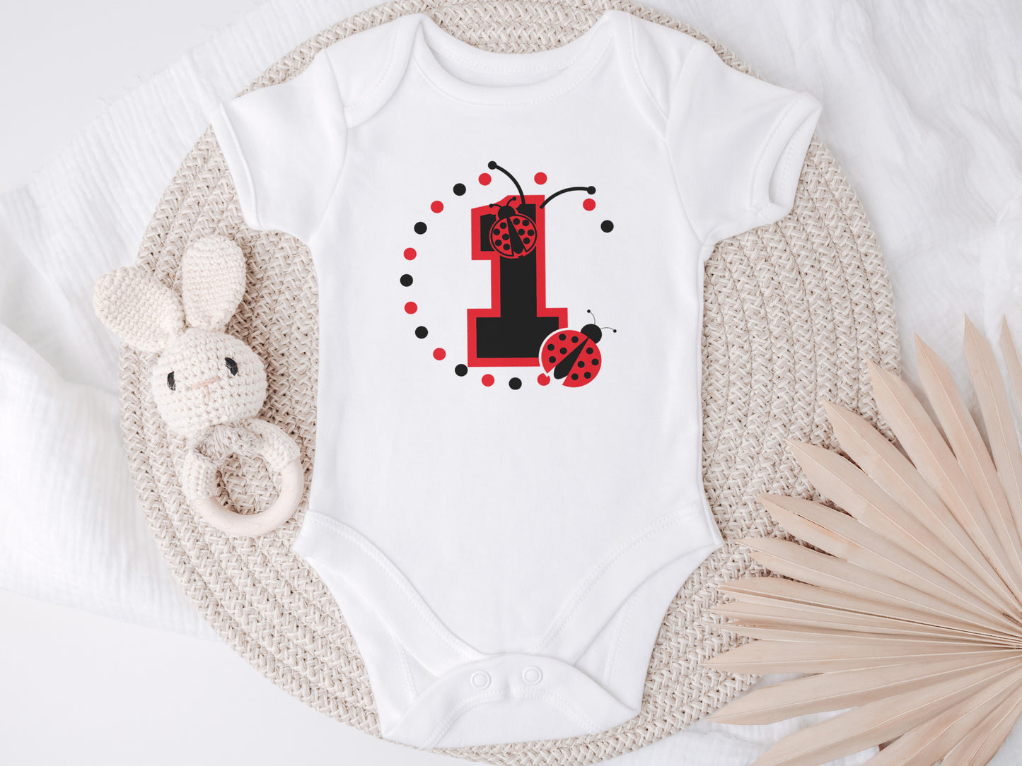 Lady Bug First Birthday, First Birthday, Baby Onesie – Personalized Newborn Outfit, Gender Neutral, Baby Gift Idea