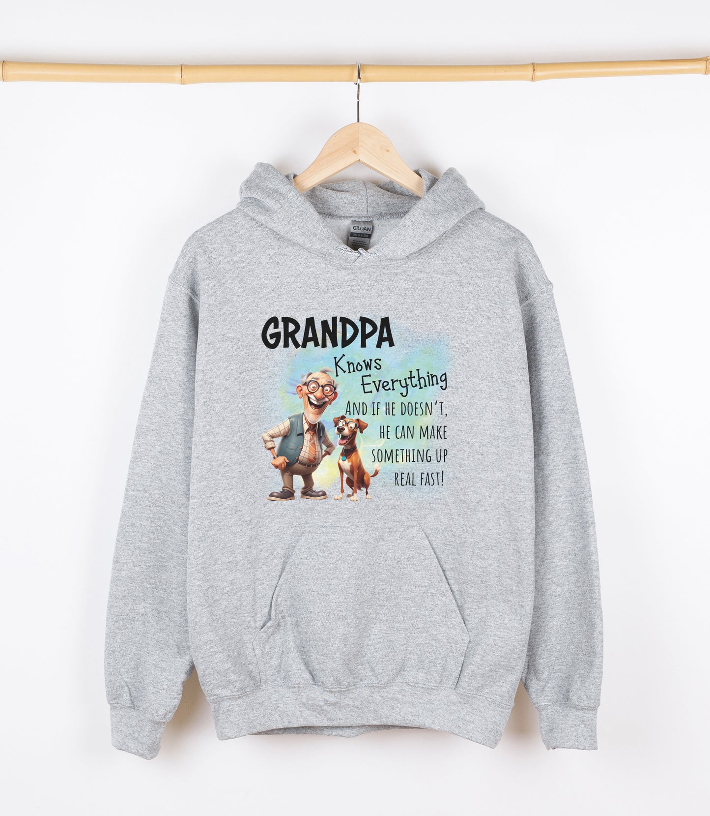 GRANDPA Knows Everything Sweatshirt, Crewdie, Hoodie, Full Zip-Up Hoodie
