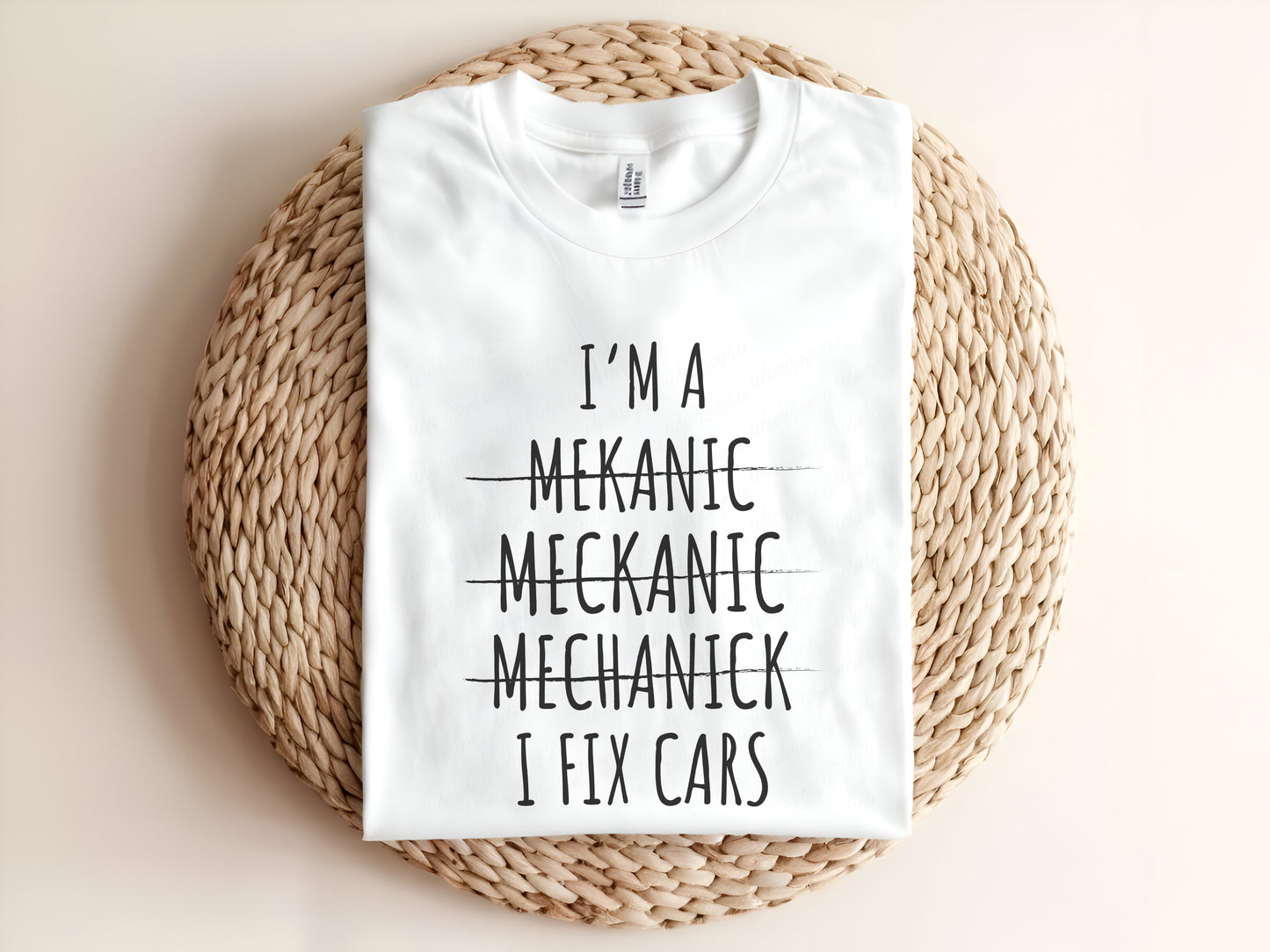 I'M A MEKANIC MECKANIC MECHANICK I FIX CARS Adult Graphic Tee