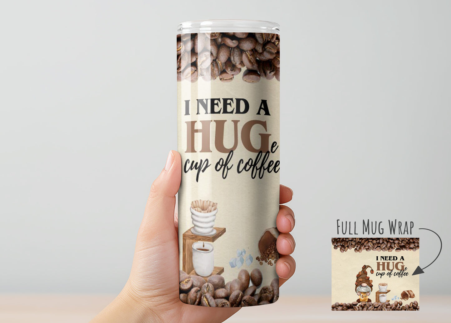 I need a HUGe cup of coffee Tumbler, Insulated Tumbler with Lid & Metal Straw – 15oz, 20oz, 30oz – Hot and Cold Travel Mug