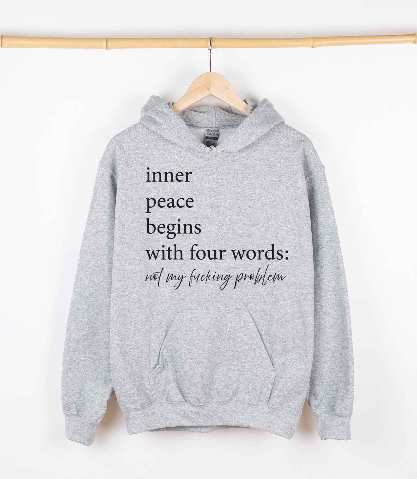 inner peace begins with four words: not my fucking problem Sweatshirt, Crewdie, Hoodie, Full Zip-Up Hoodie