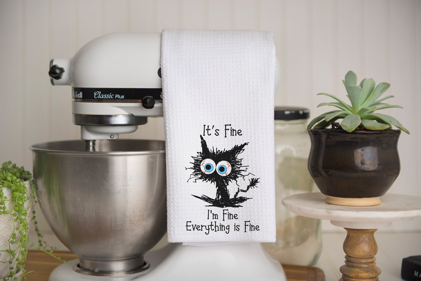 It's Fine I'm Fine Everything is Fine Waffle Weave Kitchen Tea Towel – Soft, Absorbent & Stylish