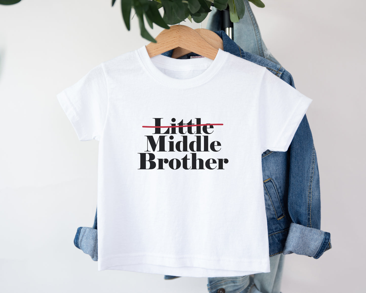 Middle Brother, Adorable Toddler Shirt – Fun Graphic Kids Tee, Cute Gift Idea, Adorable Toddler Clothes for Boys or Girls