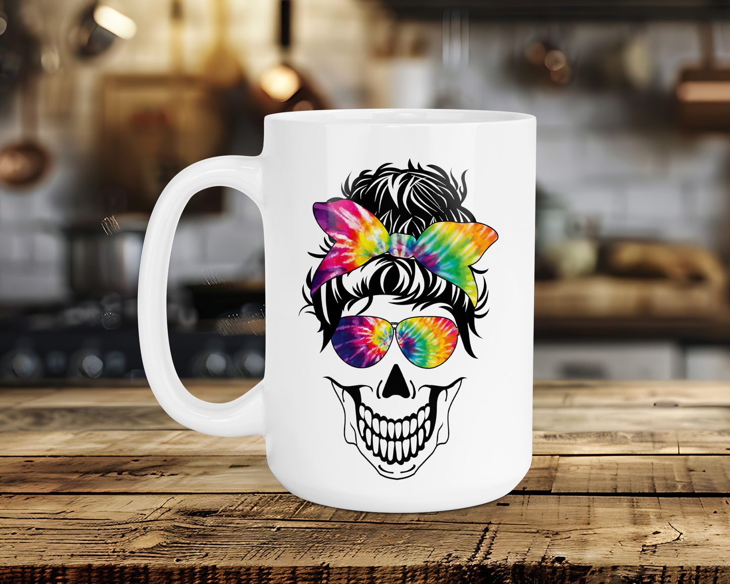 Messy Bun Tie Dye Classic Ceramic Mug