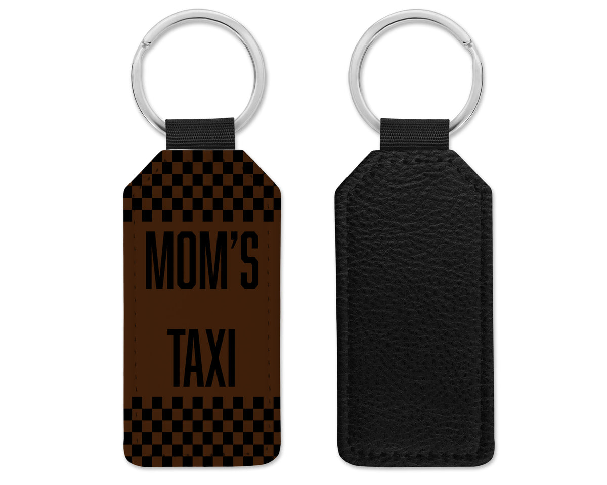 Mom's Taxi Leather Key Chain