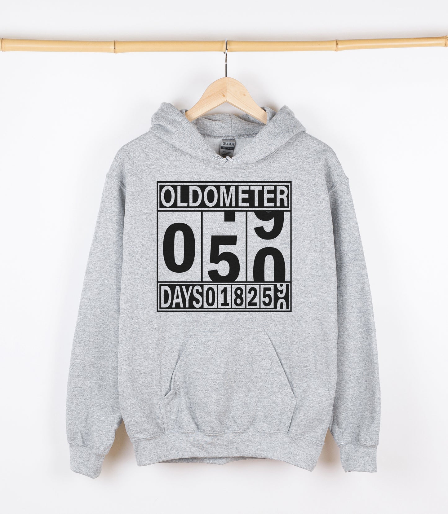 OLDOMETER 50th Birthday Sweatshirt, Crewdie, Hoodie, Full Zip-Up Hoodie