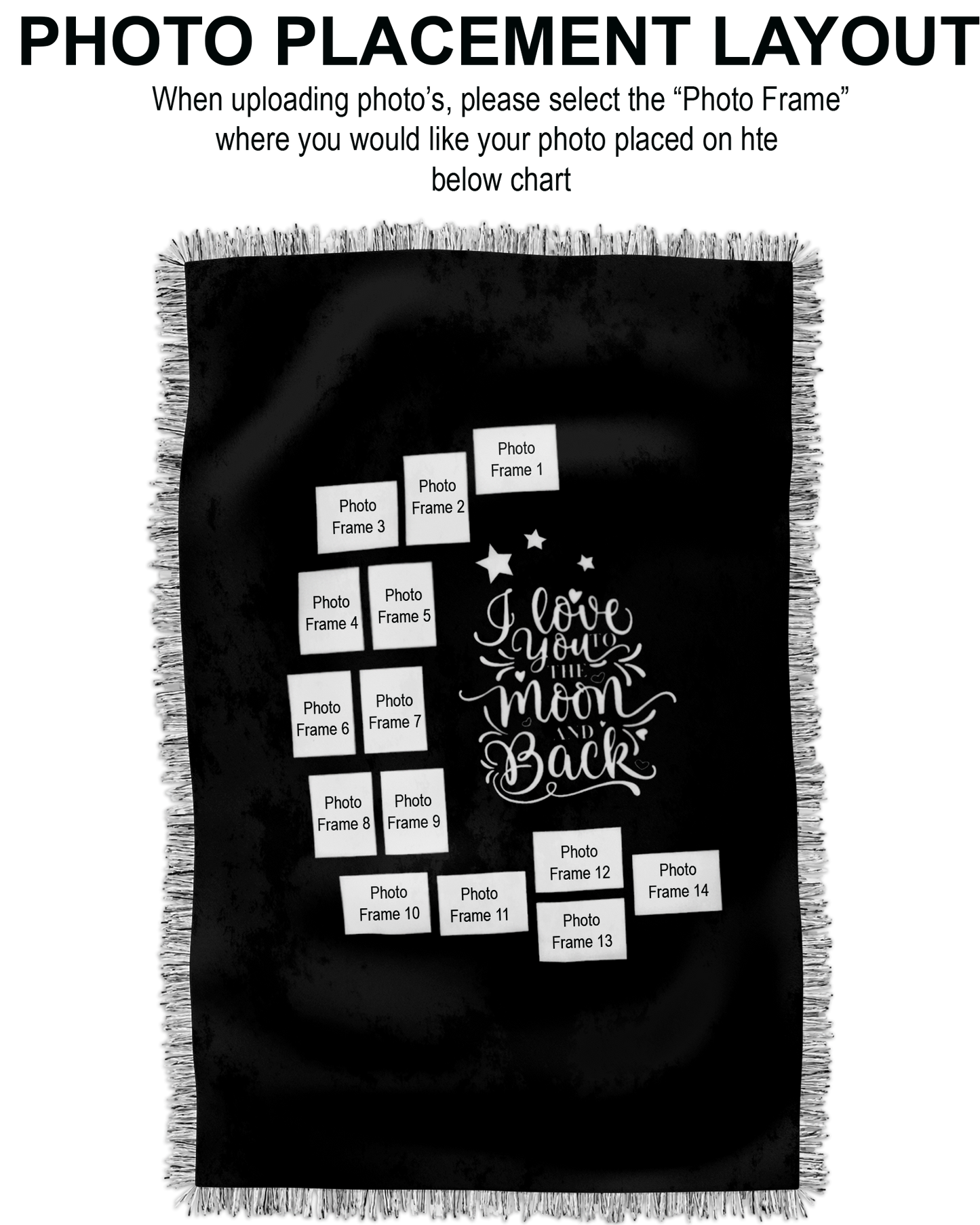 Love you to the Moon and Back Custom Photo Blanket