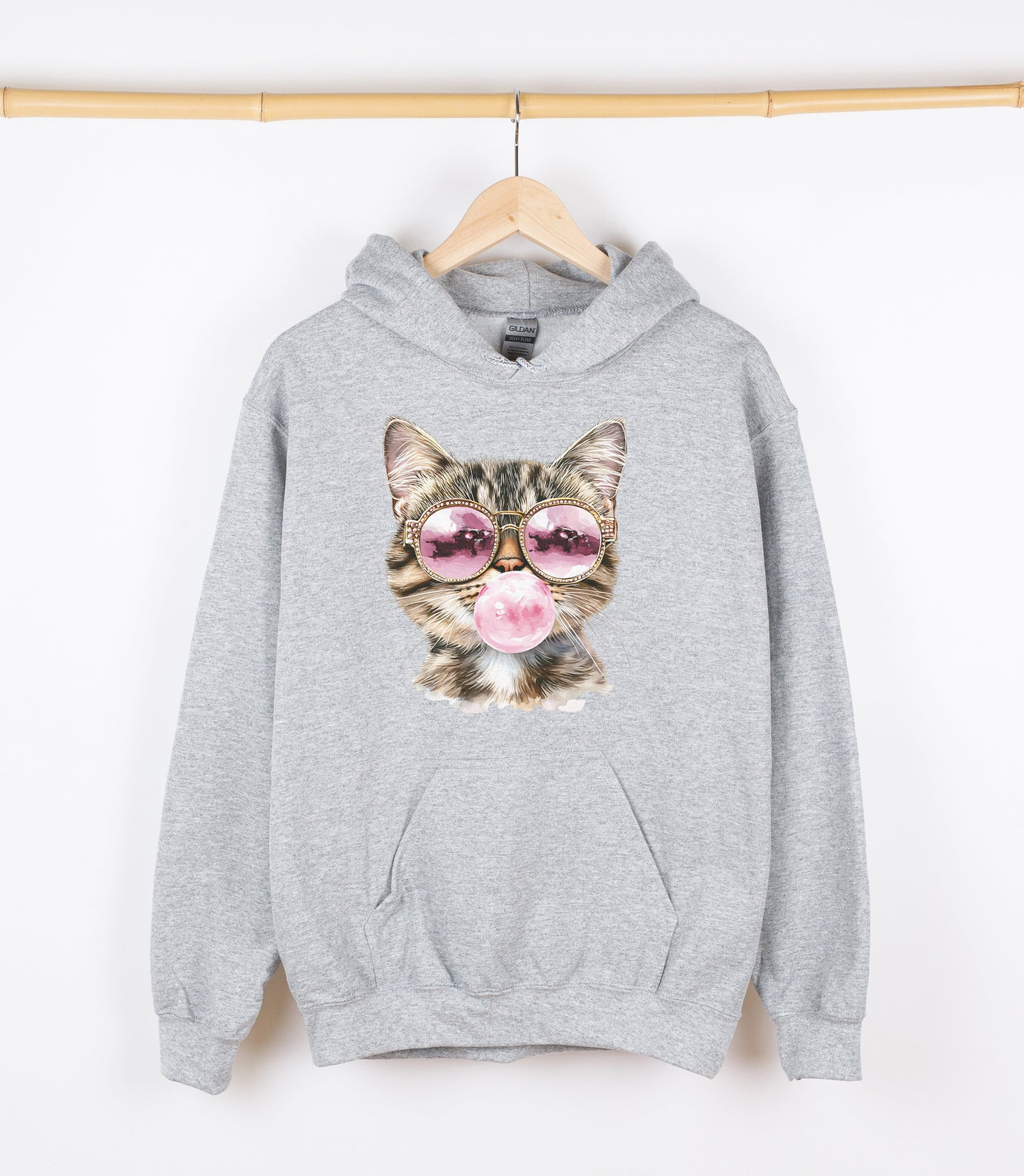 Pink Cat Bubble Sweatshirt, Crewdie, Hoodie, Full Zip-Up Hoodie