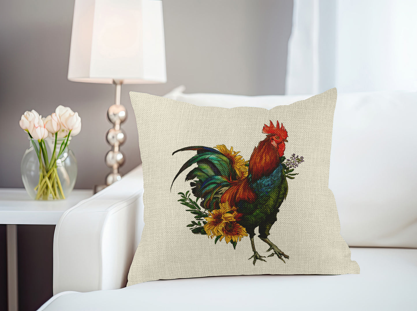 Rooster Throw Pillow