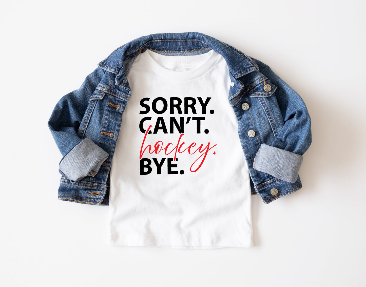 Sorry Can't Hockey Bye Trendy Youth T-Shirt , Custom Graphic Tee for Kids, Soft & Stylish