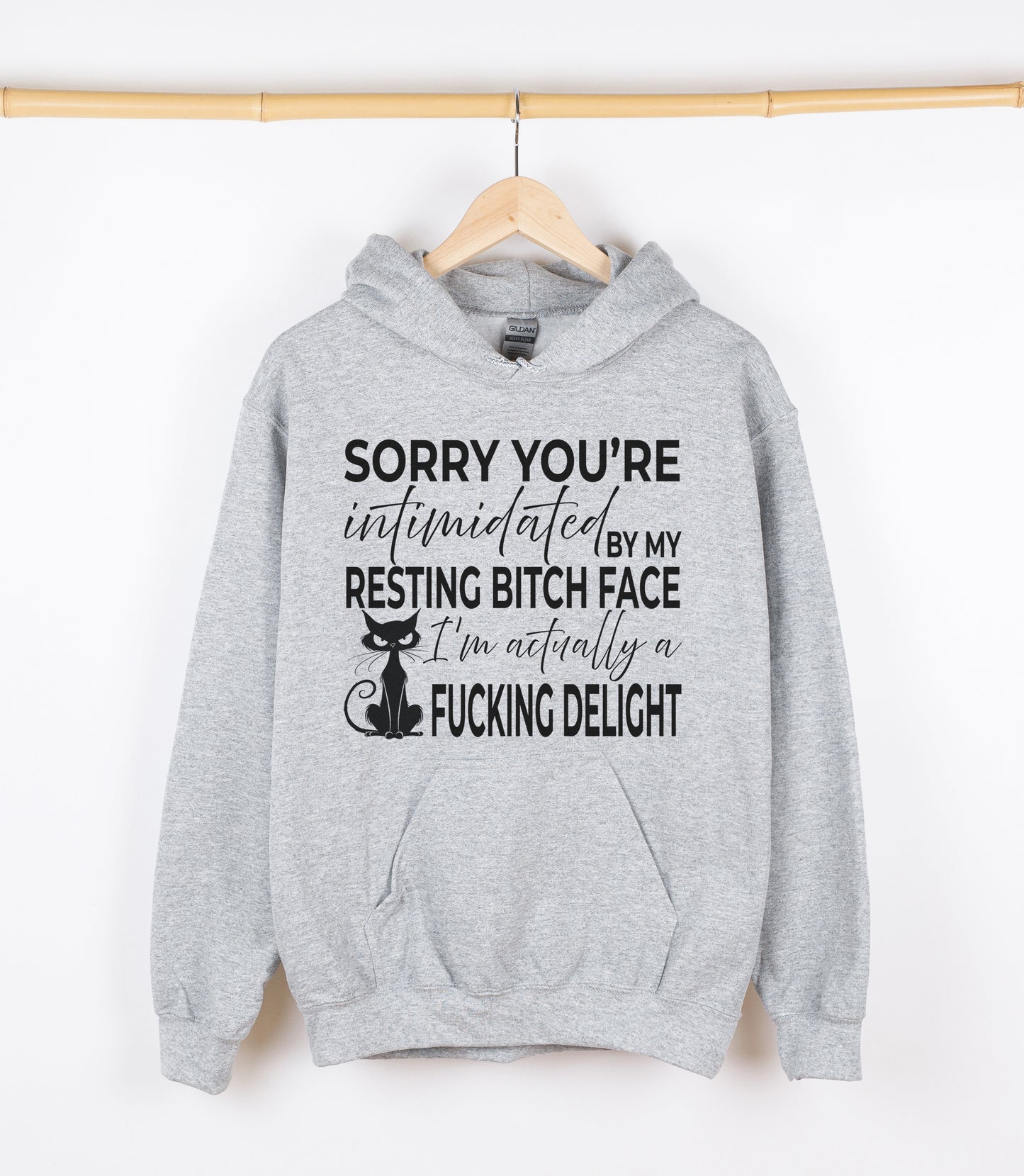 SORRY YOU'RE intimidated BY MY RESTING BITCH FACE I'm actually a FUCKING DELIGHT Sweatshirt, Crewdie, Hoodie, Full Zip-Up Hoodie