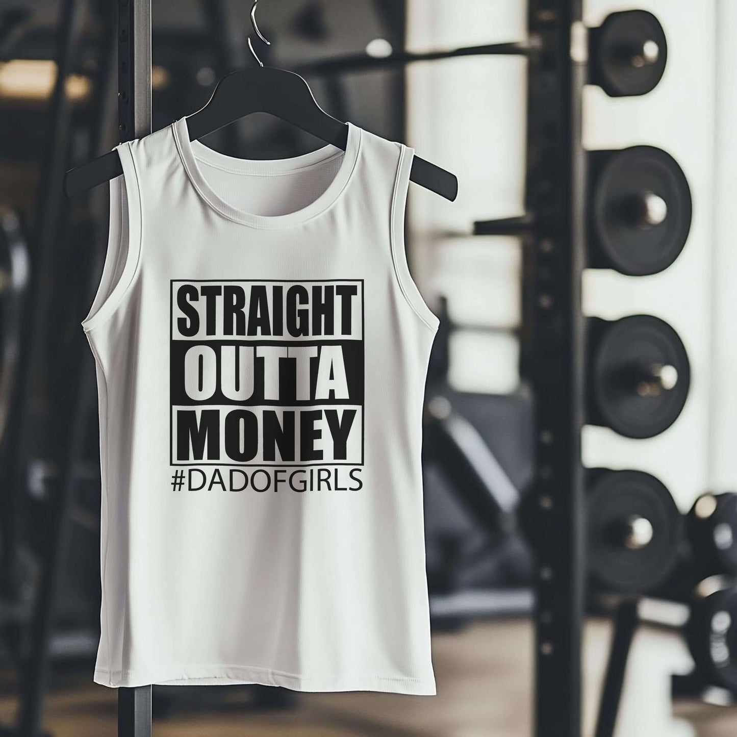 STRAIGHT OUTTA MONEY #DADOFGIRLS Premium Adult Tank – Lightweight & Versatile