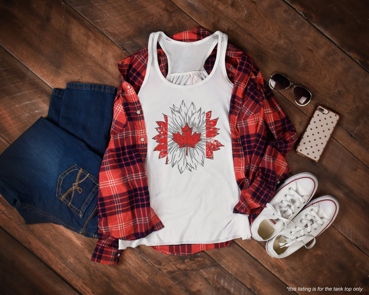 Sunflower "Canada Flag" Premium Adult Tank – Lightweight & Versatile