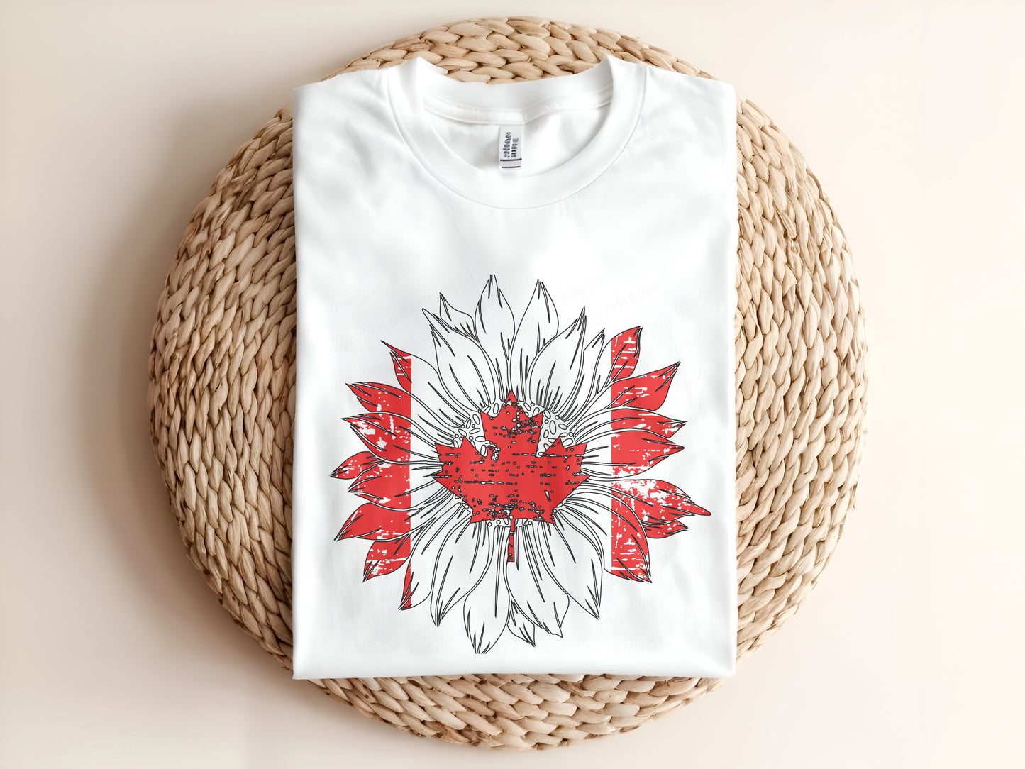 Sunflower Canada Flag Adult Graphic Tee