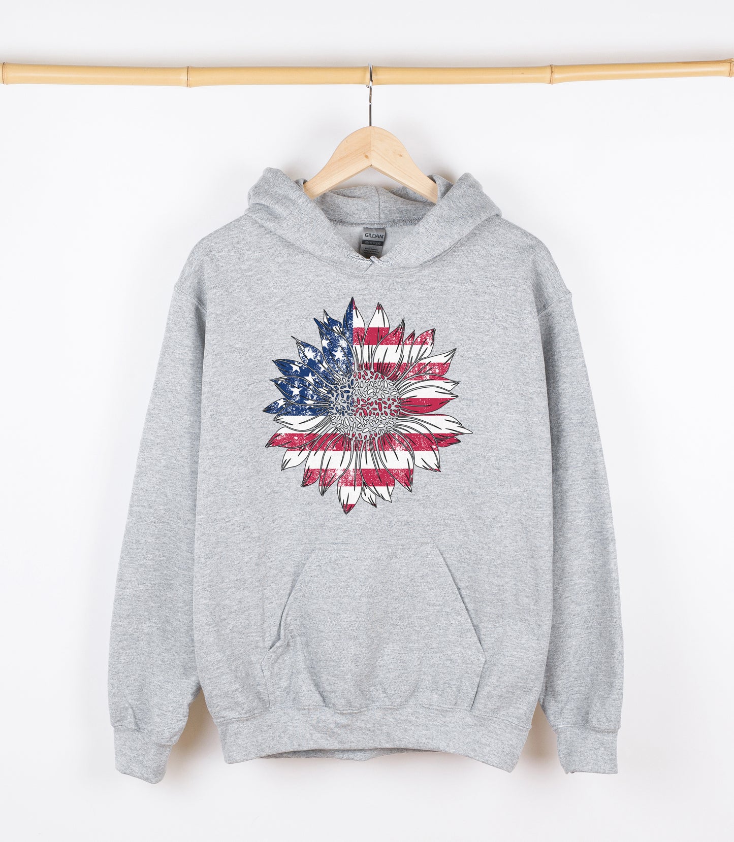 Sunflower USA Flag Sweatshirt, Crewdie, Hoodie, Full Zip-Up Hoodie