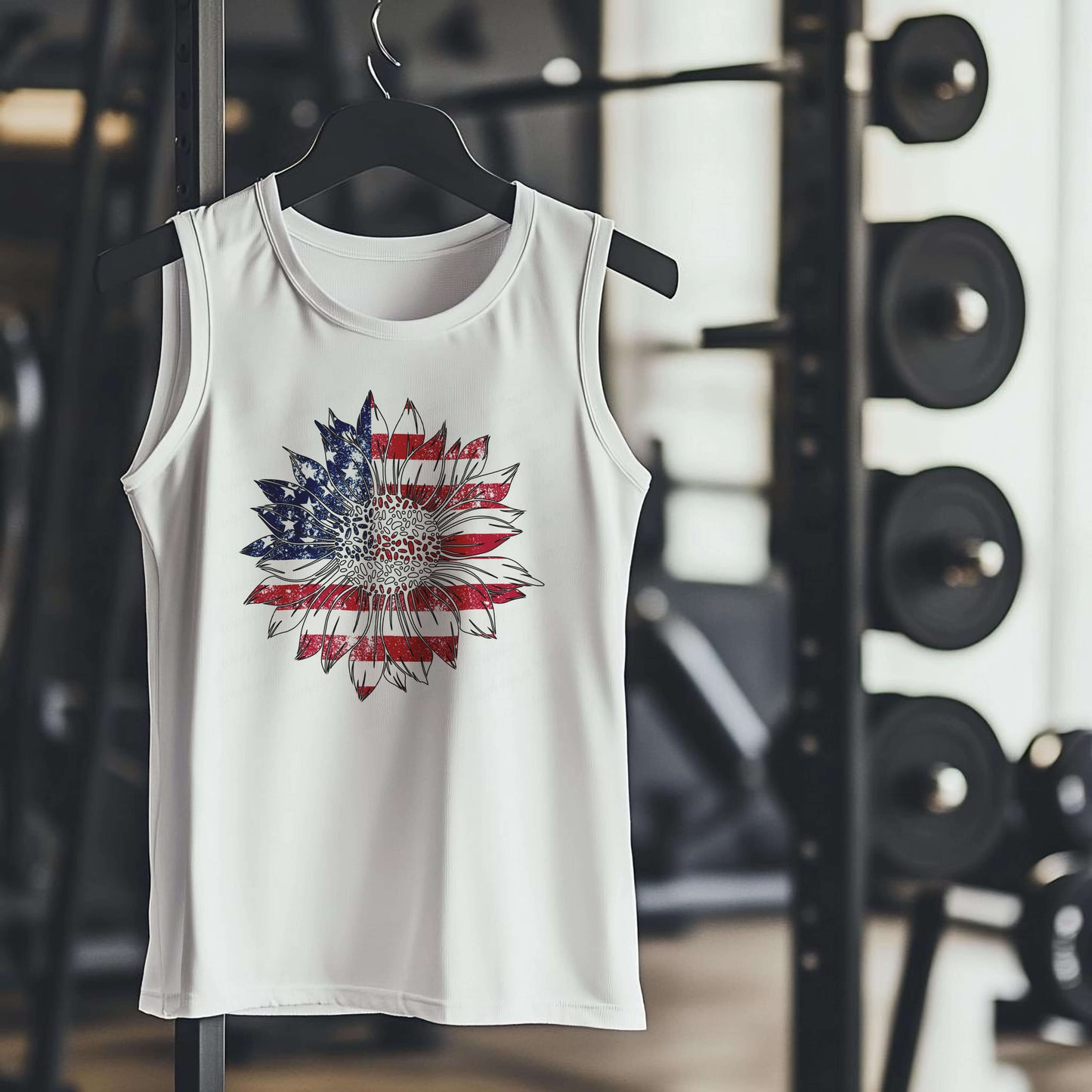 Sunflower "USA Flag" Premium Adult Tank – Lightweight & Versatile