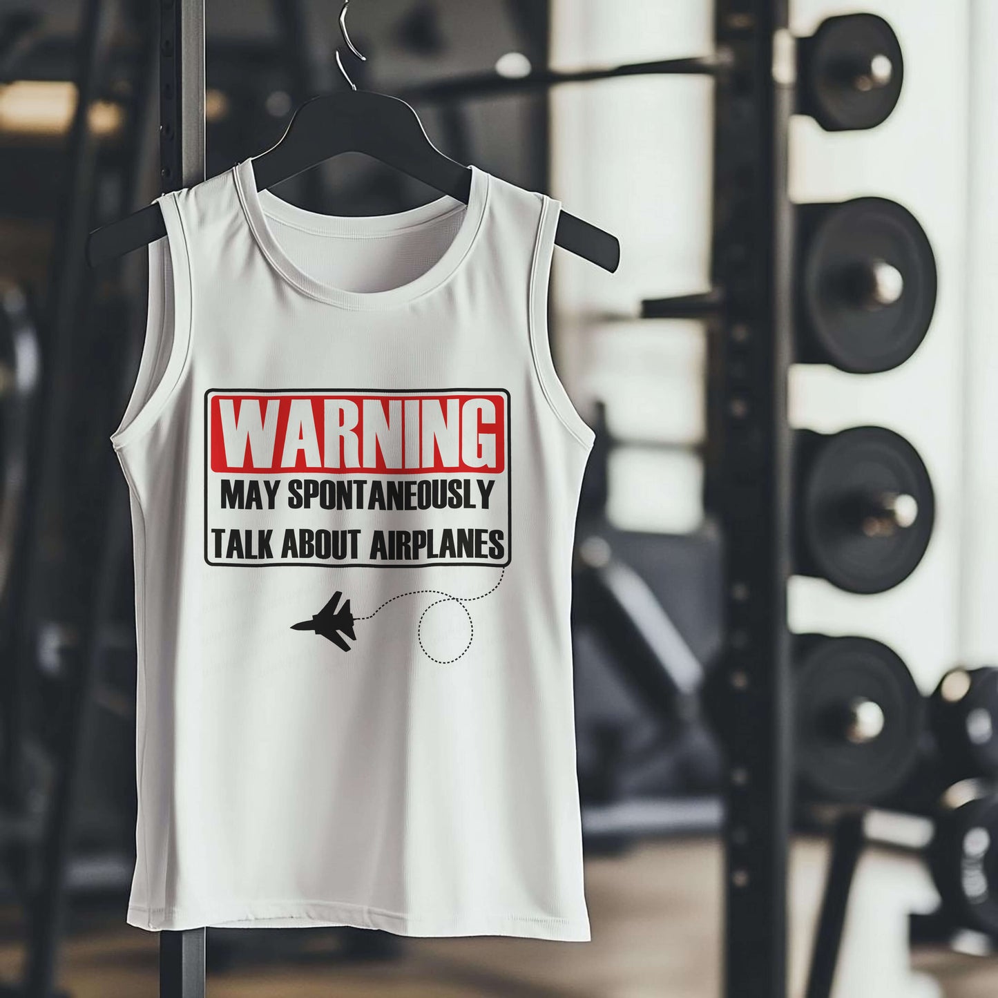 WARNING MAY SPONTANEOUSLY TALK ABOUT AIRPLANES Premium Adult Tank – Lightweight & Versatile