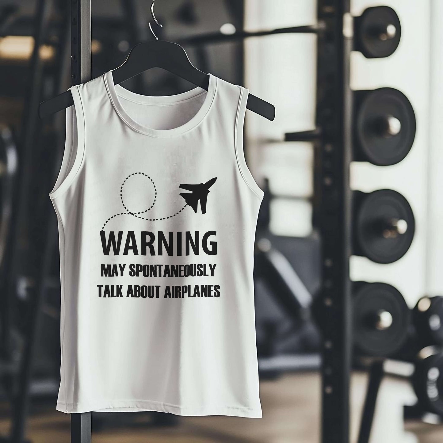 WARNING MAY SPONTANEOUSLY TALK ABOUT AIRPLANES Premium Adult Tank – Lightweight & Versatile