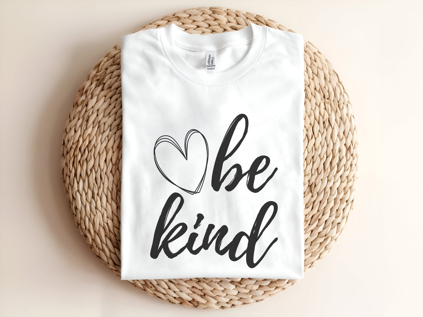 Adult graphic t-shirt featuring “Be Kind” slogan, simple unisex tee promoting positivity and everyday casual wear.