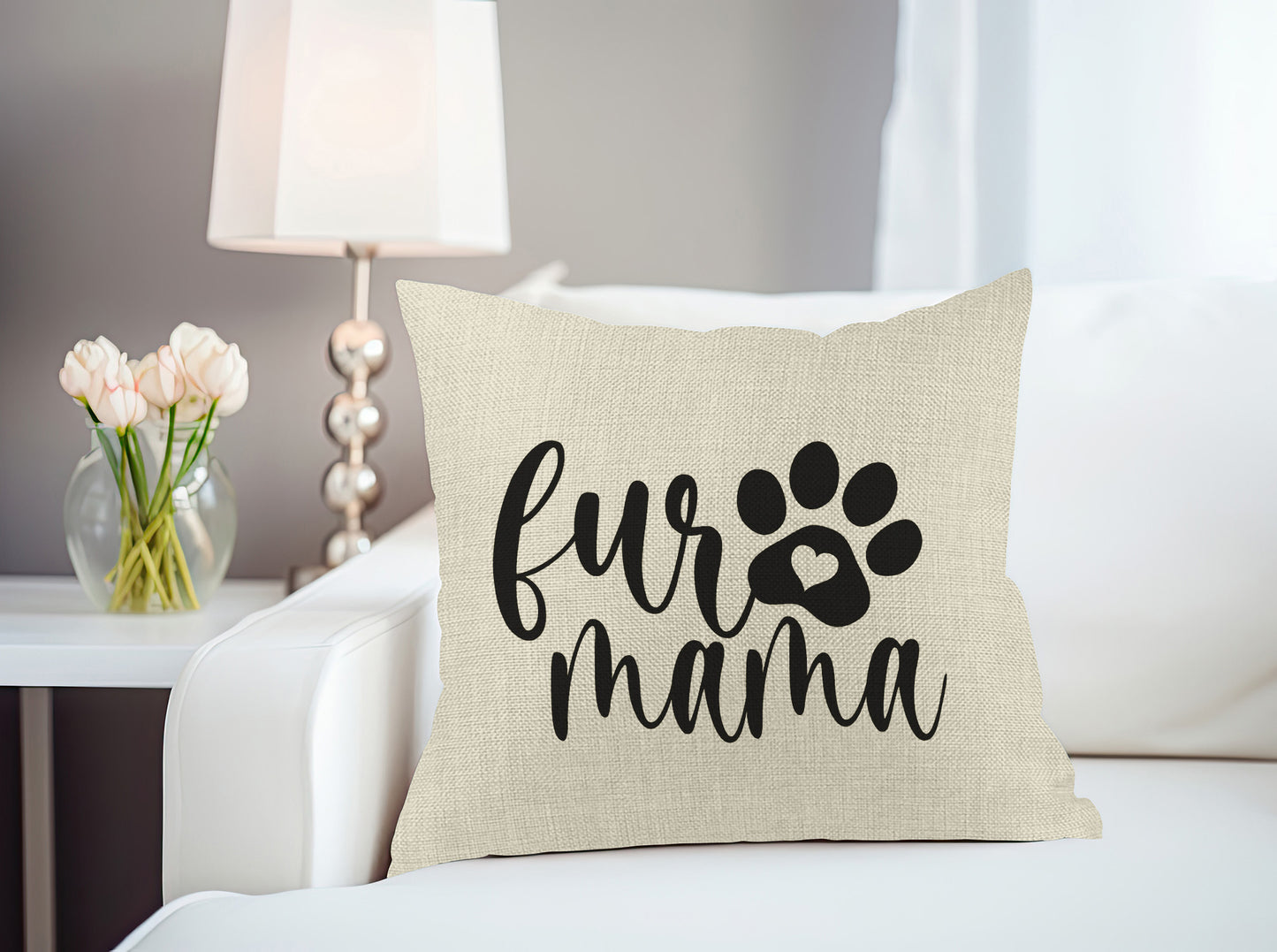 fur mama Throw Pillow