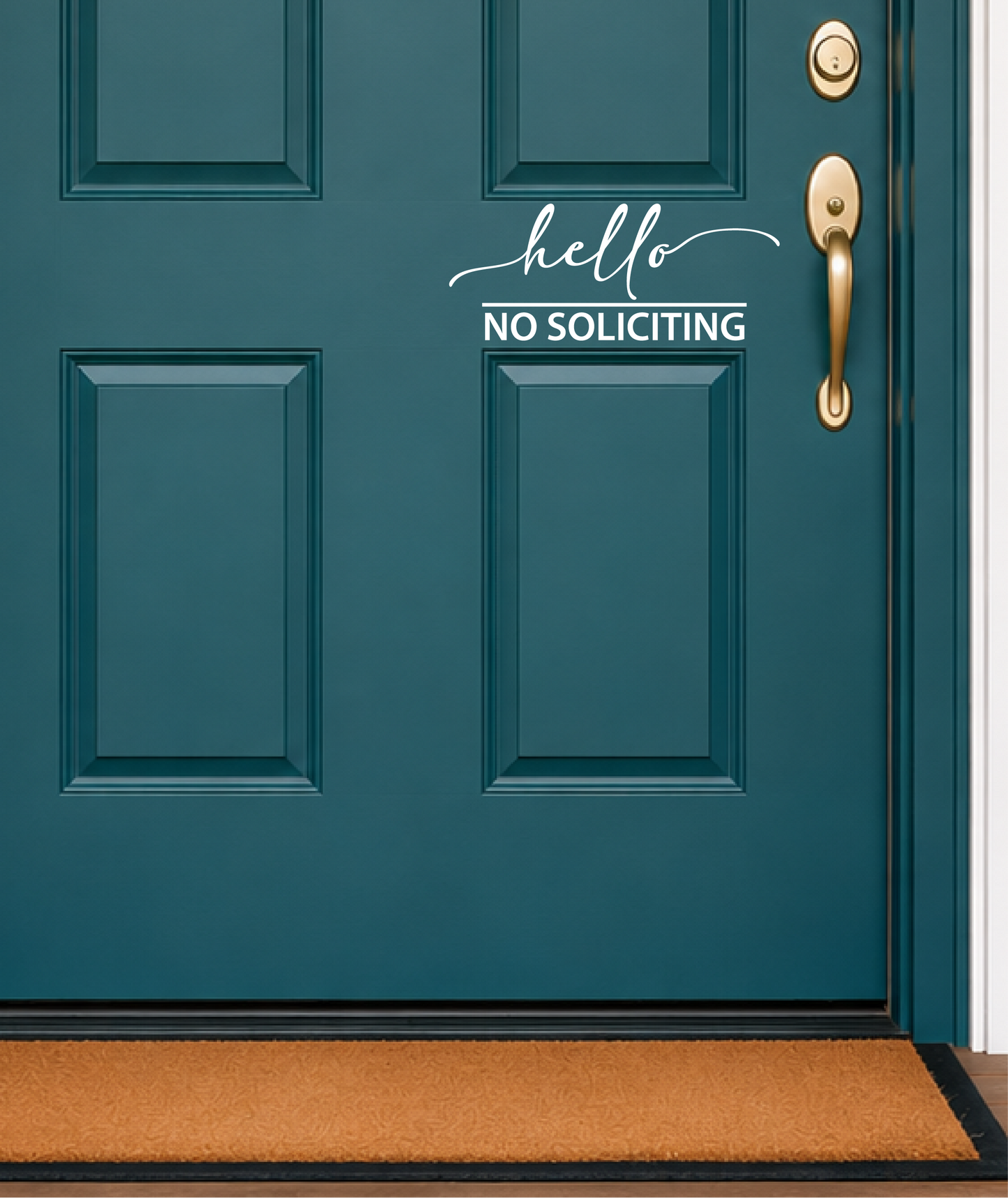 hello NO SOLICITING Decal, Premium Vinyl Decal - Weatherproof & Easy to Apply!