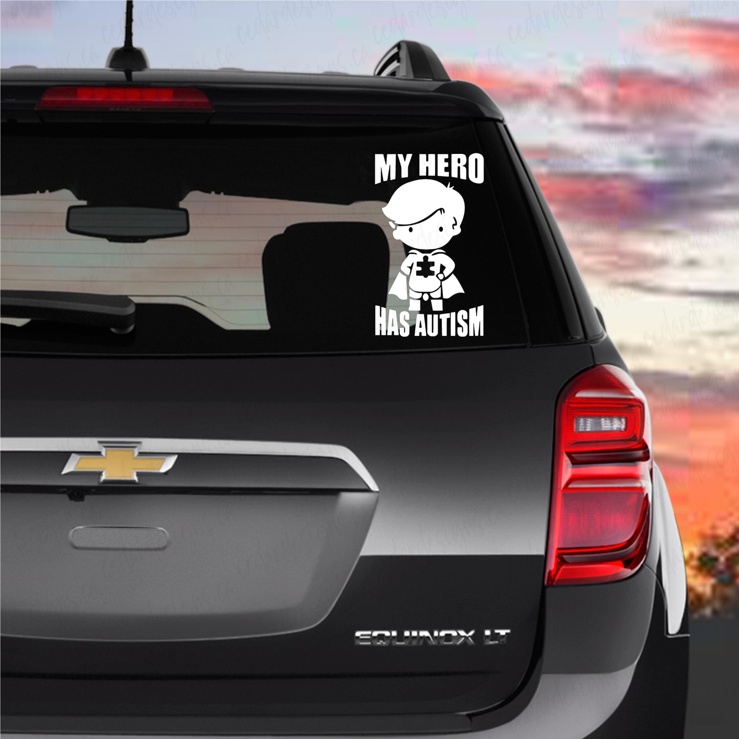 MY HERO HAS AUTISM Decal, Premium Vinyl Decal - Weatherproof & Easy to Apply!