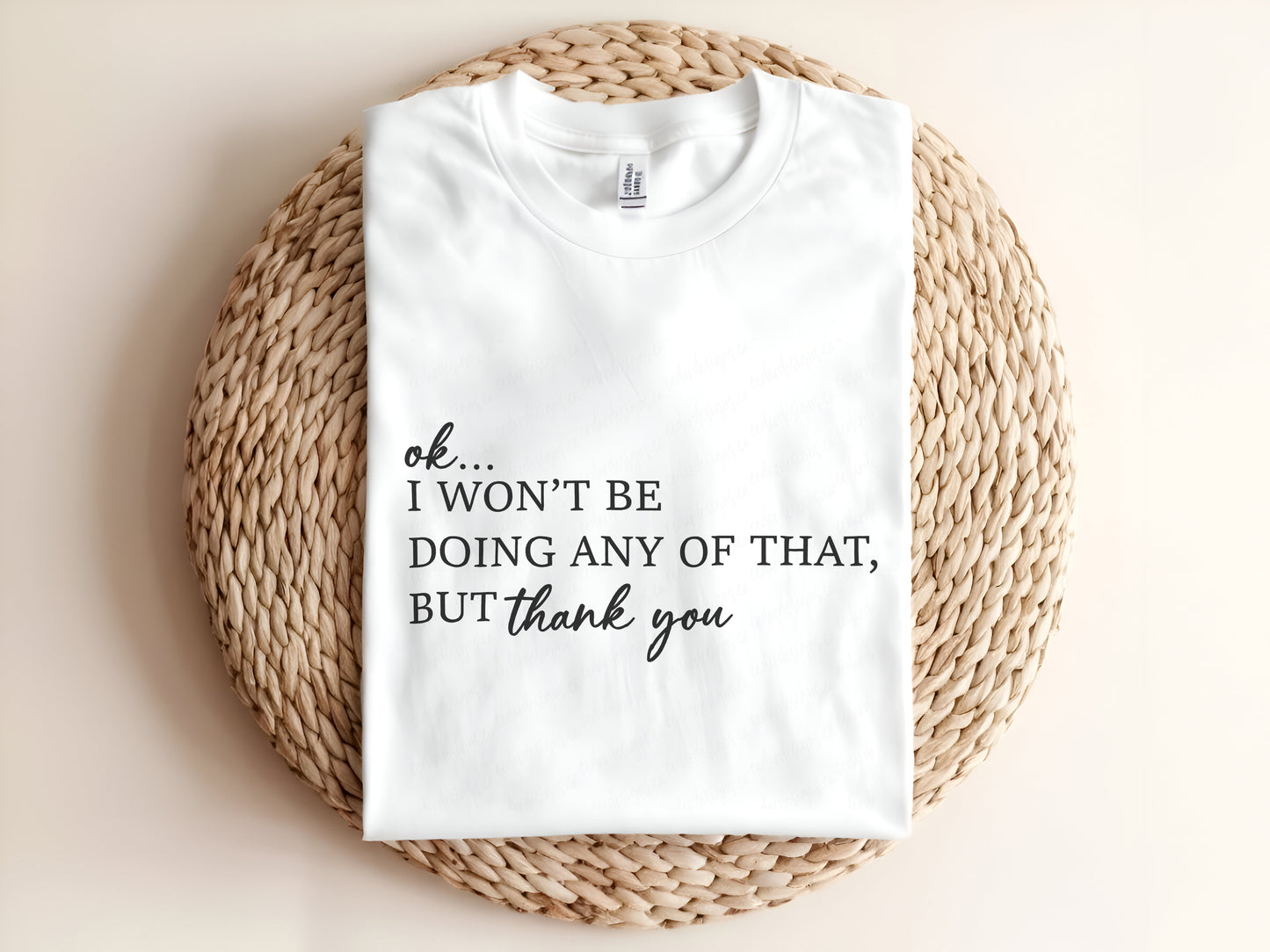 ok I won't be doing any of that Adult T-Shirt