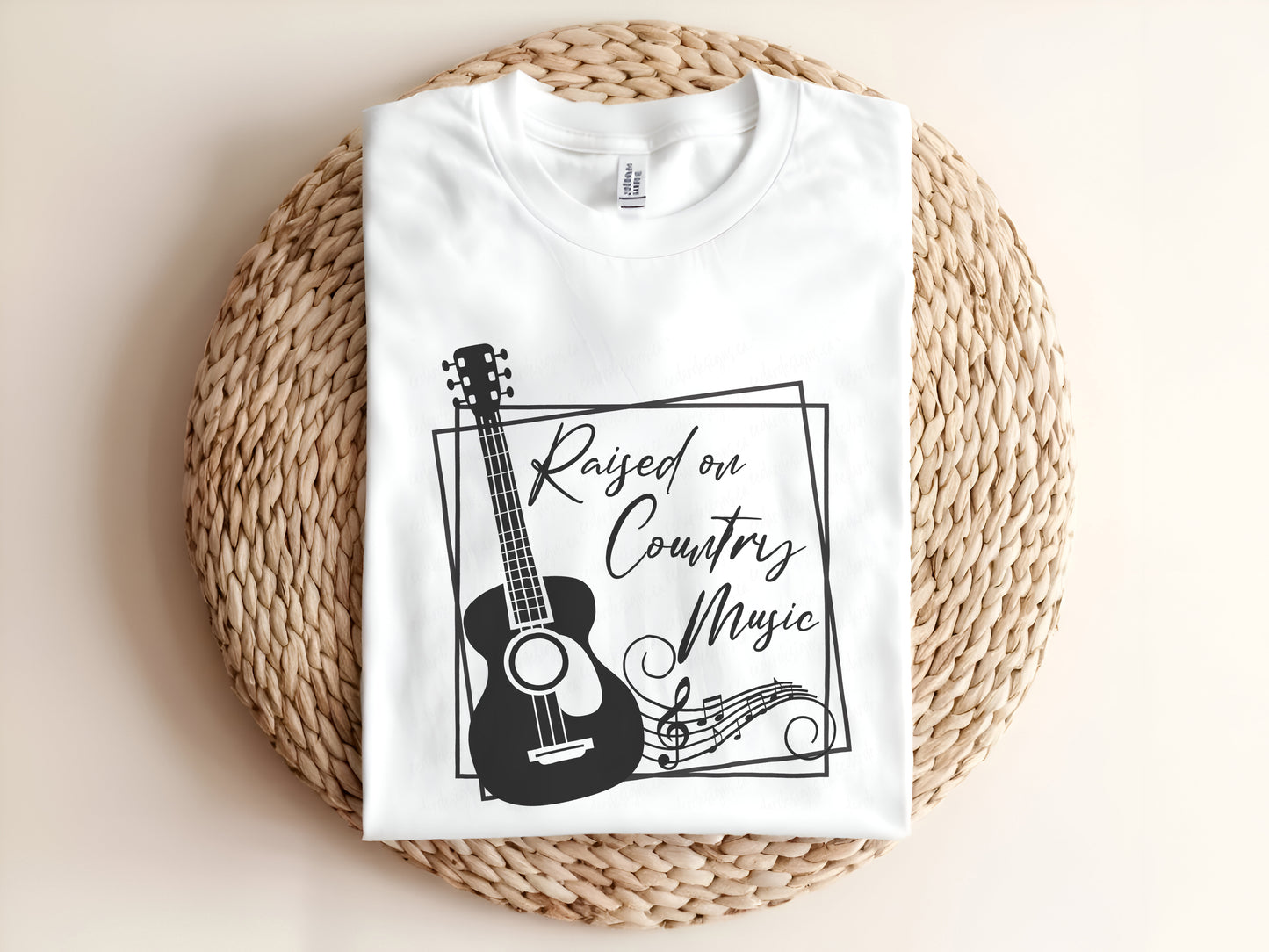 Raised on Country Music Adult Graphic Tee