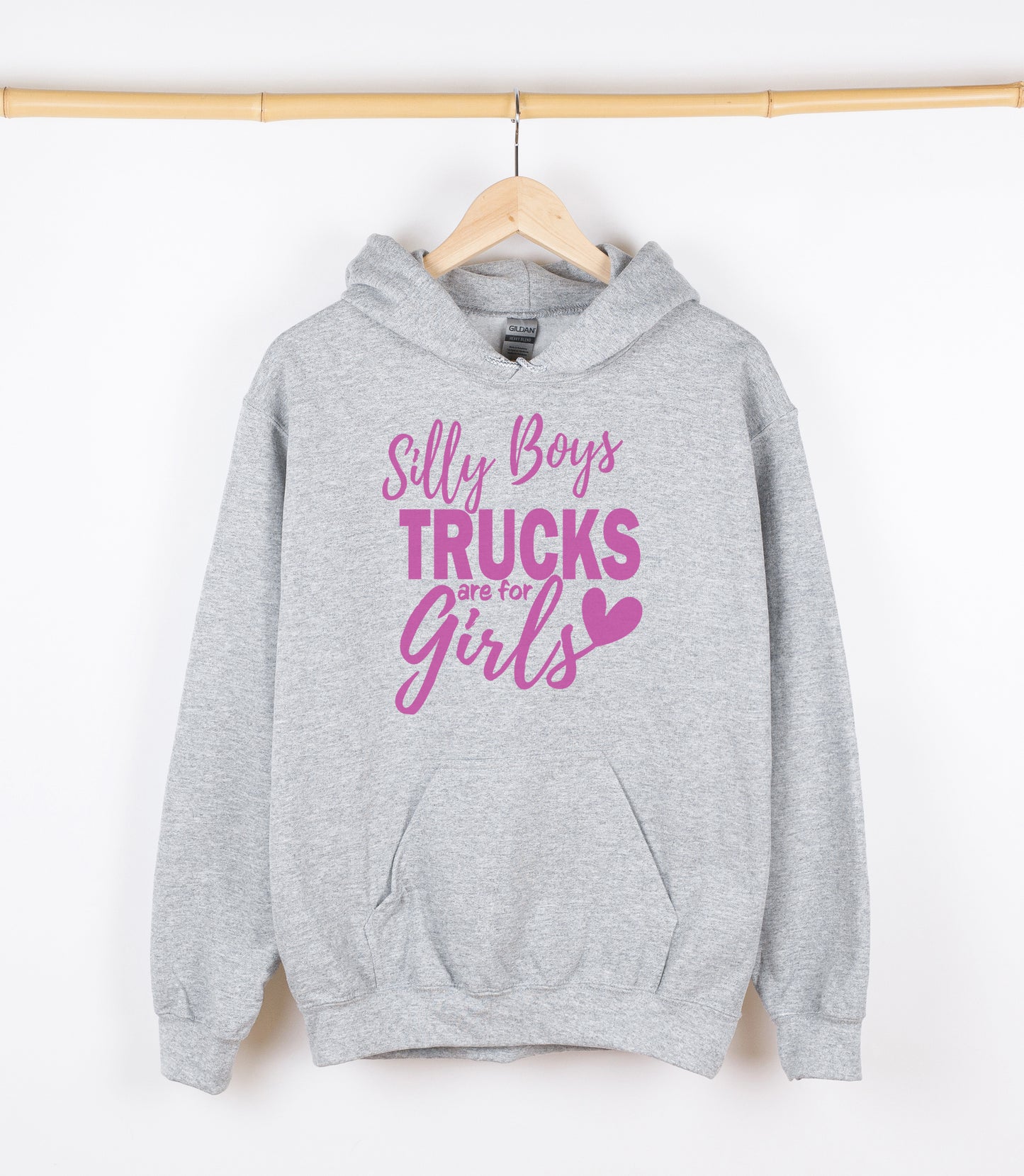 Silly Boys TRUCKS are for Girls Sweatshirt, Crewdie, Hoodie, Full Zip-Up Hoodie