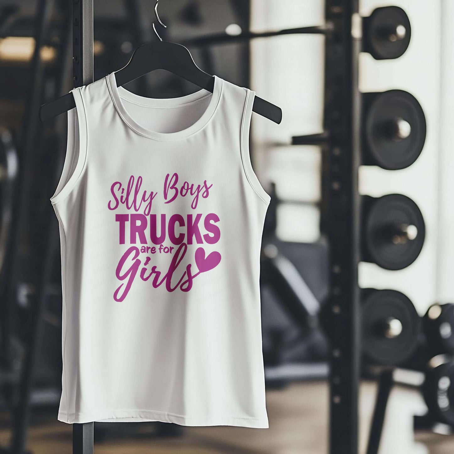 Silly Boys TRUCKS are for Girls Premium Adult Tank – Lightweight & Versatile