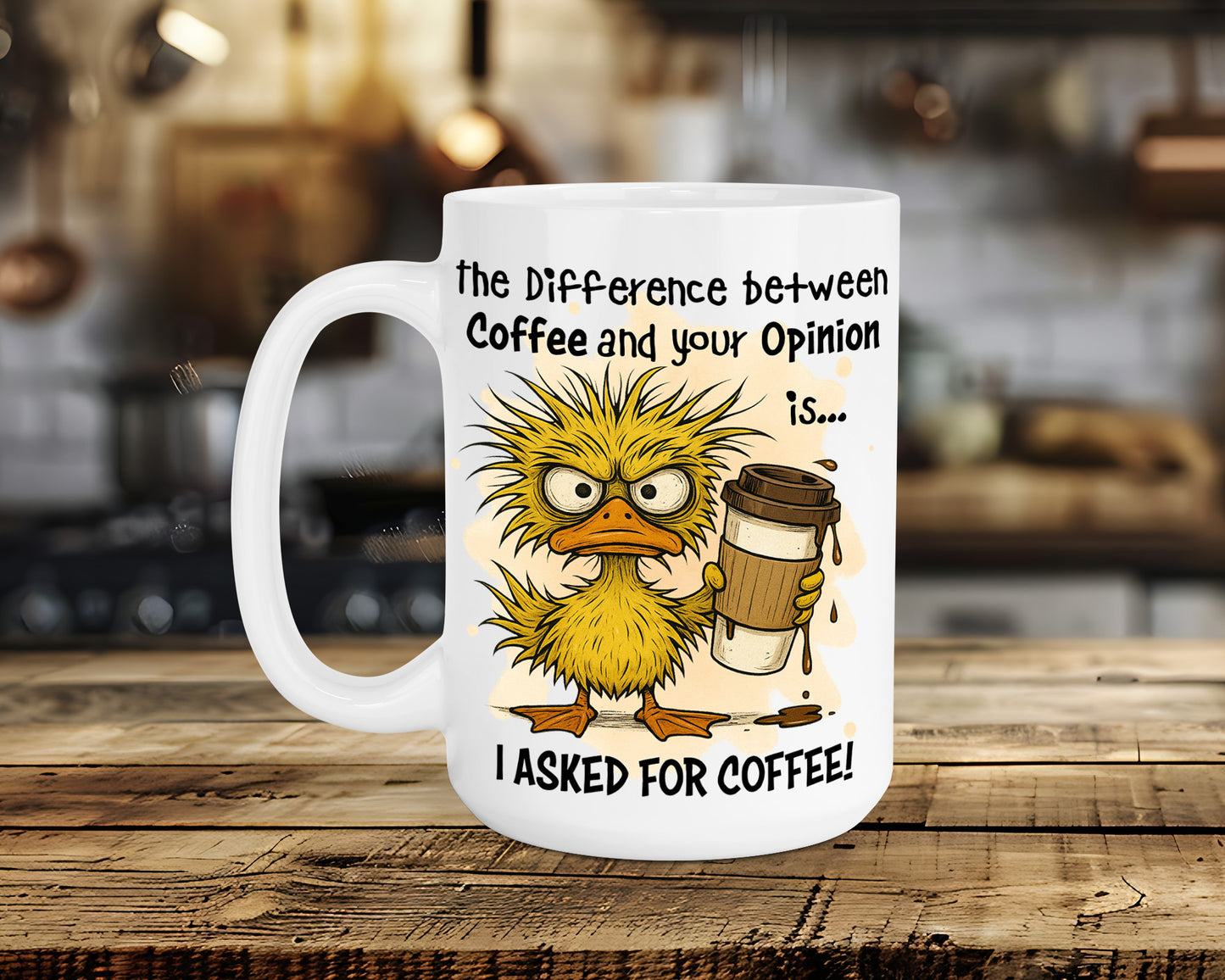 the Difference between Coffee and your Opinion is... Classic Ceramic Mug