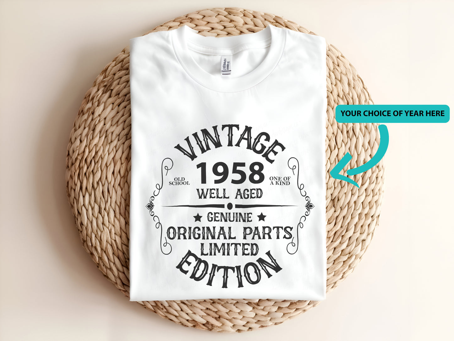 VINTAGE 1958 ORIGINAL PARTS LIMITED EDITION Adult Graphic Tee