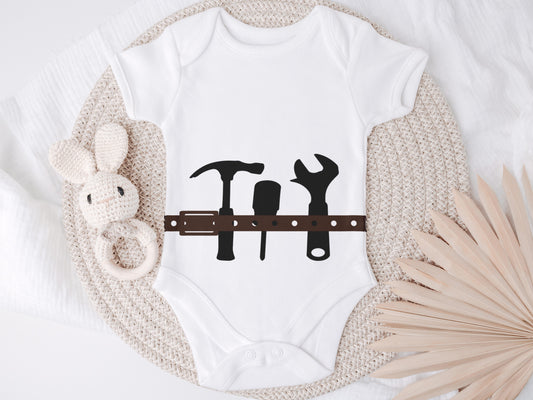 Baby Toolbelt, Baby Onesie – Personalized Newborn Outfit, Gender Neutral, Baby Gift Idea
