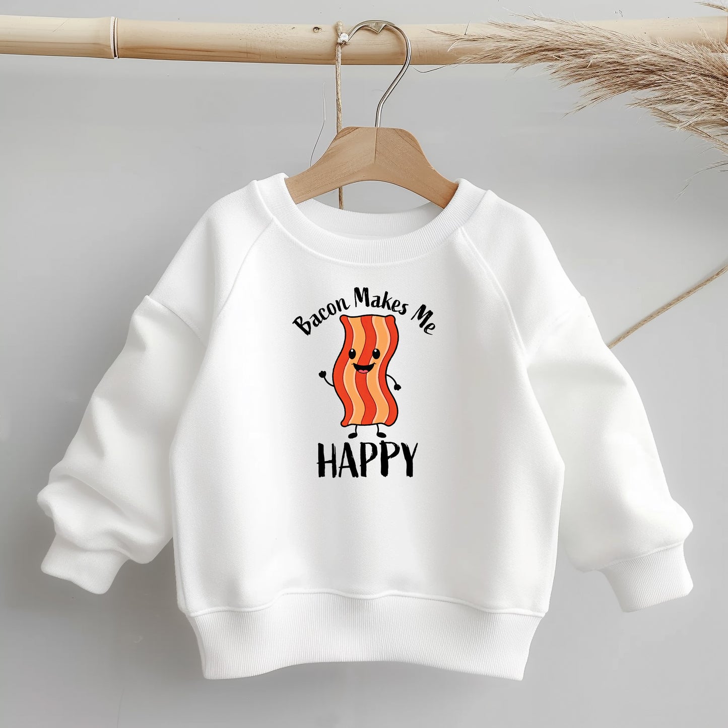 Bacon Makes Me Happy, Little Style, Big Comfort – Everyday Toddler Sweatshirt