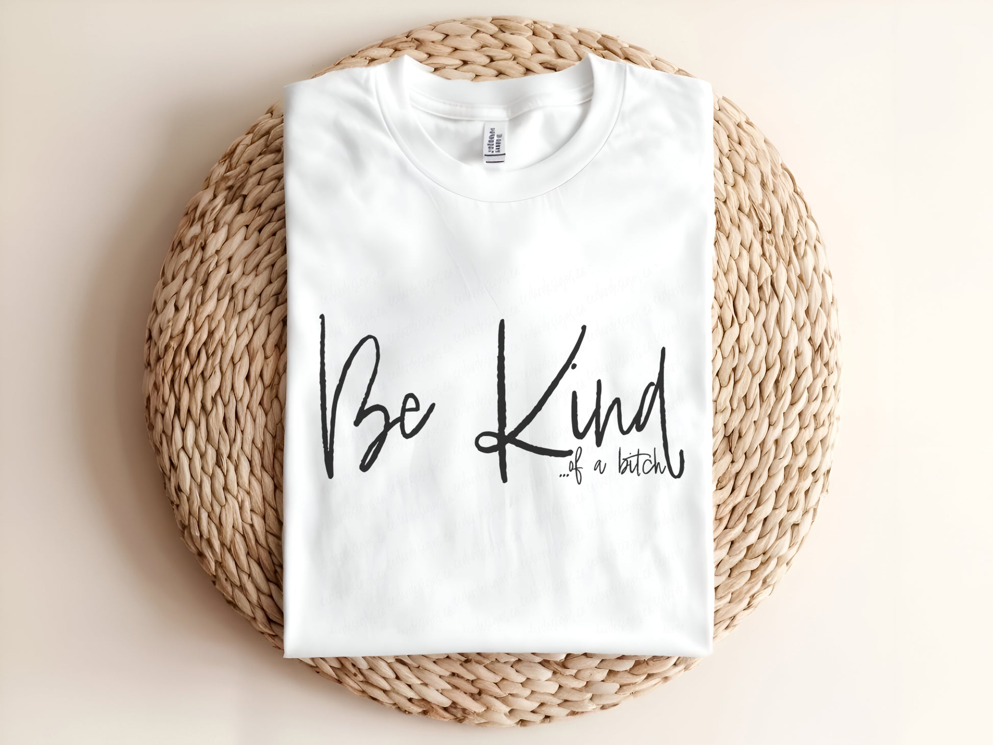 Adult graphic t-shirt featuring “Be Kind…of a Bitch” slogan, funny unisex tee with sarcastic humor for casual wear.
