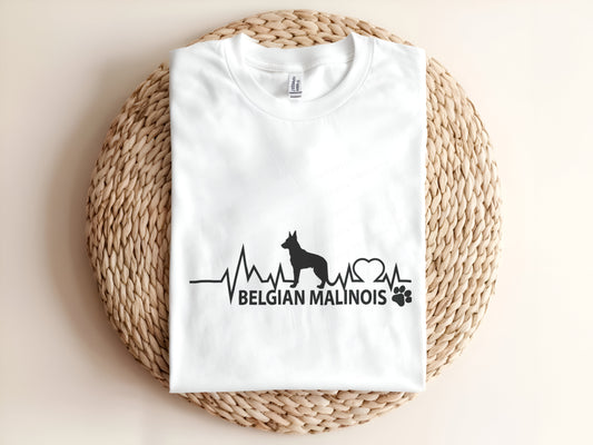 Belgian Malinois t-shirt for adults, unisex graphic tee for dog owners and canine enthusiasts.