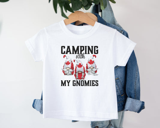 Camping with my Gnomies, Adorable Toddler Shirt – Fun Graphic Kids Tee, Cute Gift Idea, Adorable Toddler Clothes for Boys or Girls