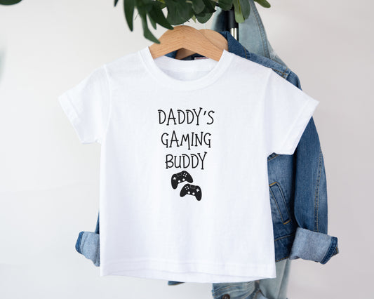 Daddy's Gaming Buddy, Adorable Toddler Shirt – Fun Graphic Kids Tee, Cute Gift Idea, Adorable Toddler Clothes for Boys or Girls