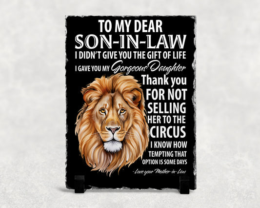 Dear Son in Law Slate Plaque