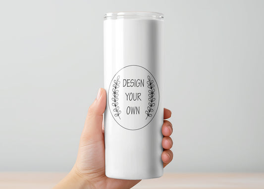 Design Your Own Tumbler, Insulated Tumbler with Lid & Metal Straw – 15oz, 20oz, 30oz – Hot and Cold Travel Mug